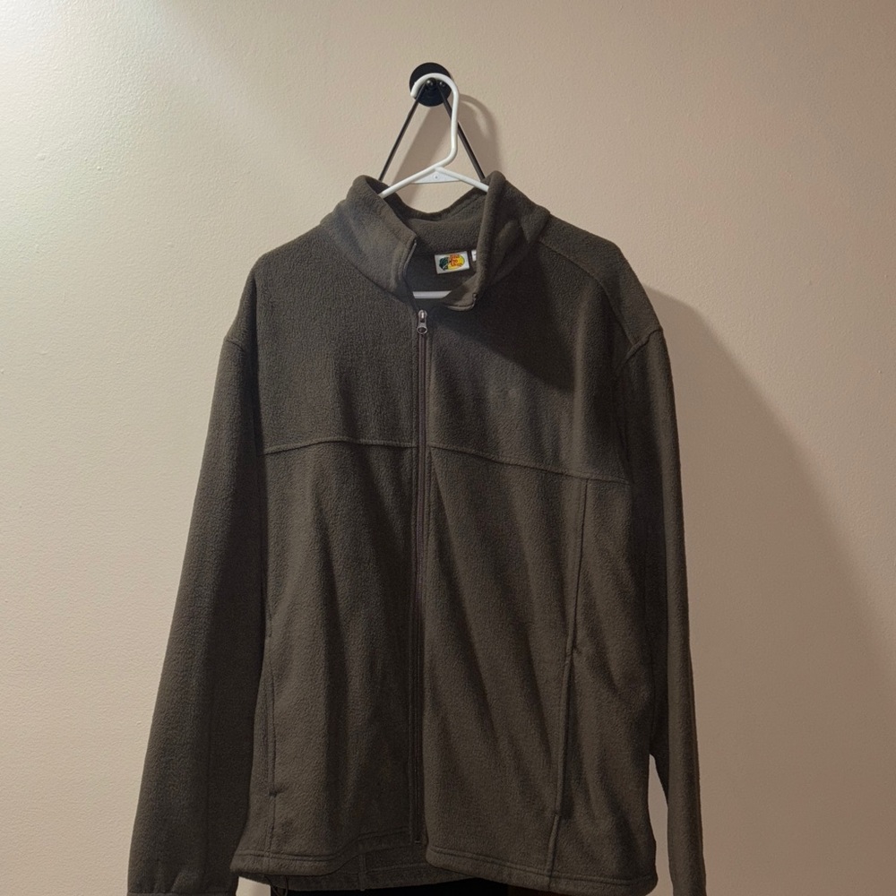 Brown Fleece Zip-Up Jacket